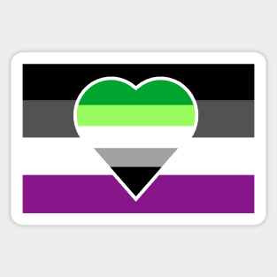 Aromantic Asexual Flag (White-Stripe Variant) Sticker